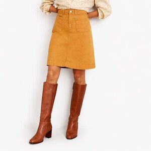 Boden Patch Pocket Denim Chino Skirt Teakwood Brown Size 14L U.S.